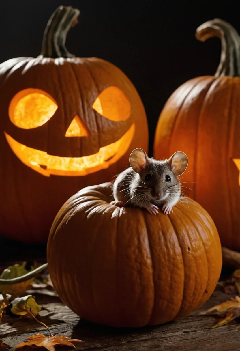  Mice In Pumpkins
