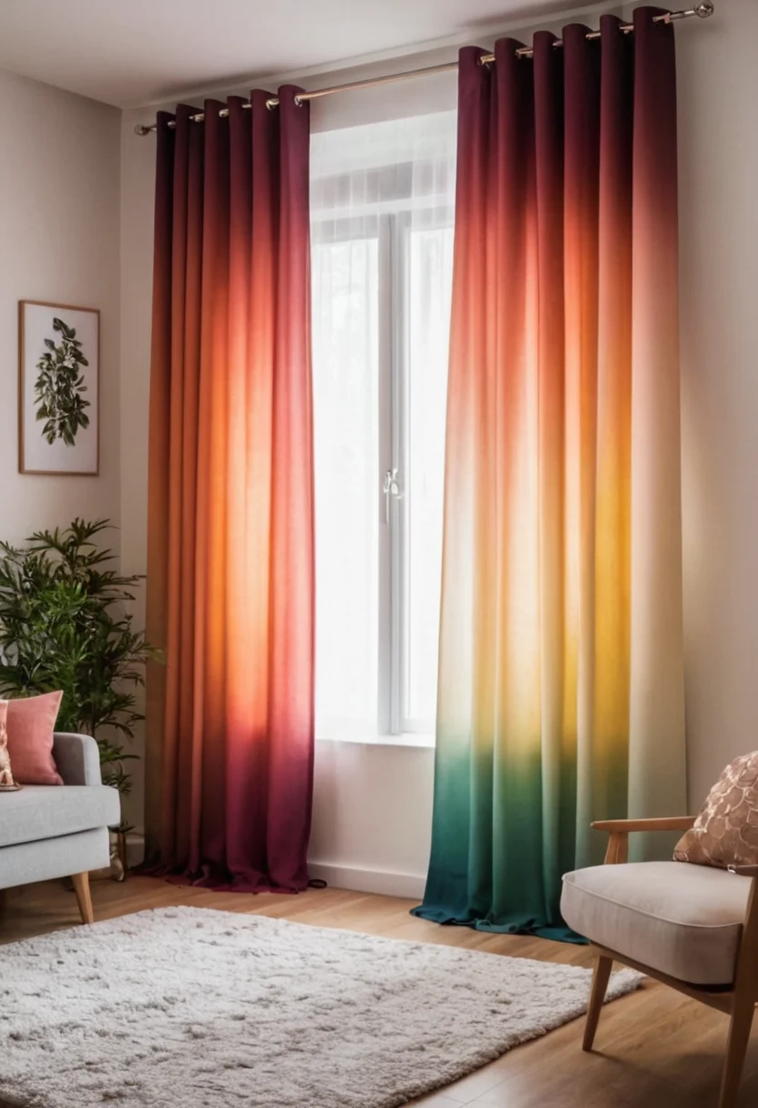 Ombre Curtains for a Trendy Gradient Effect
