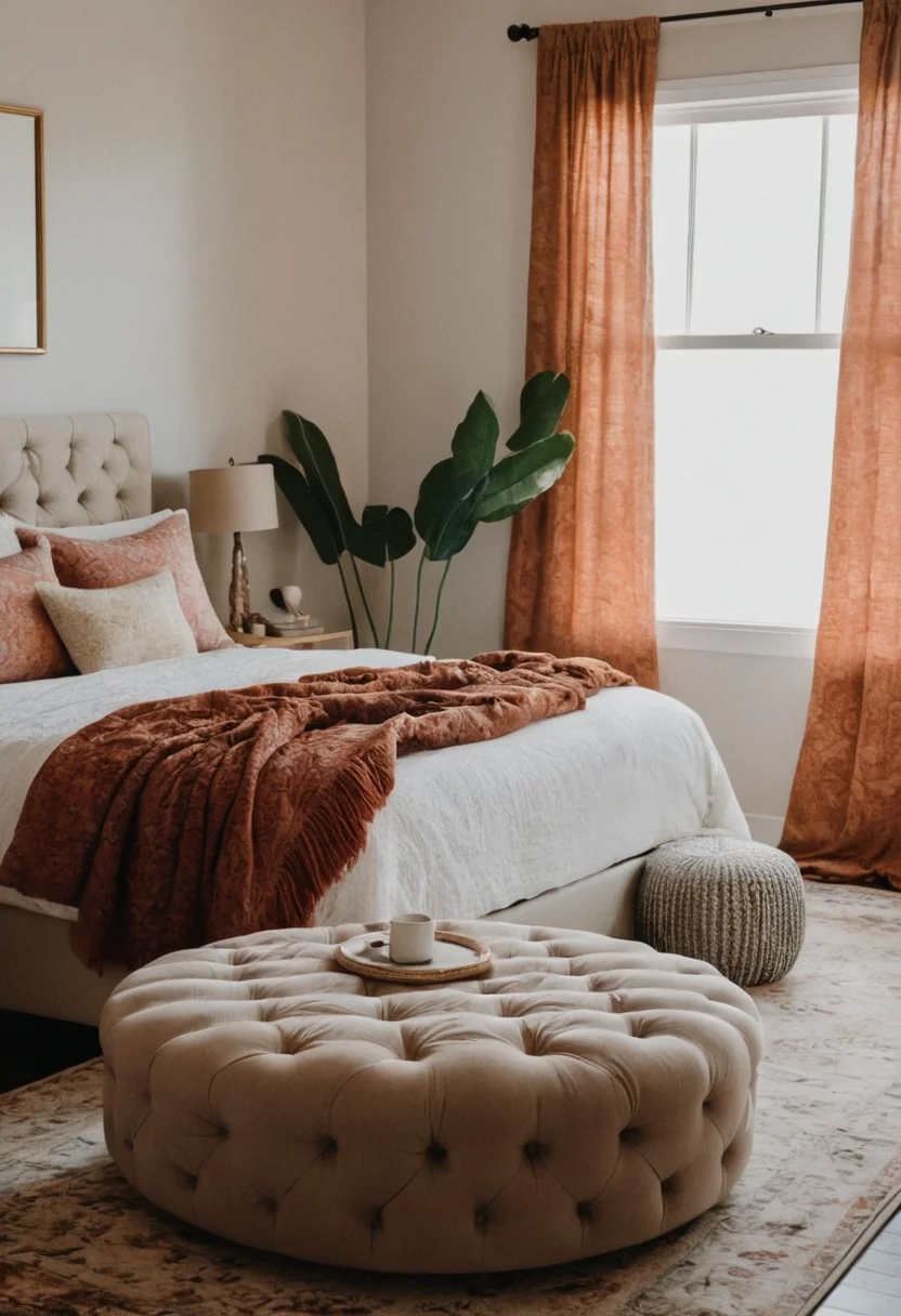 Room With Tufted Ottoman
