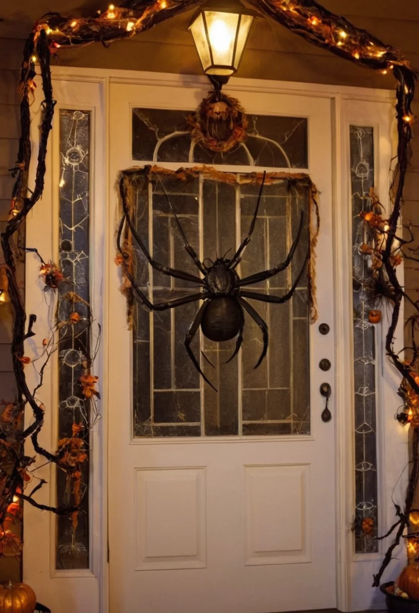 Giant Spiders On A Home
