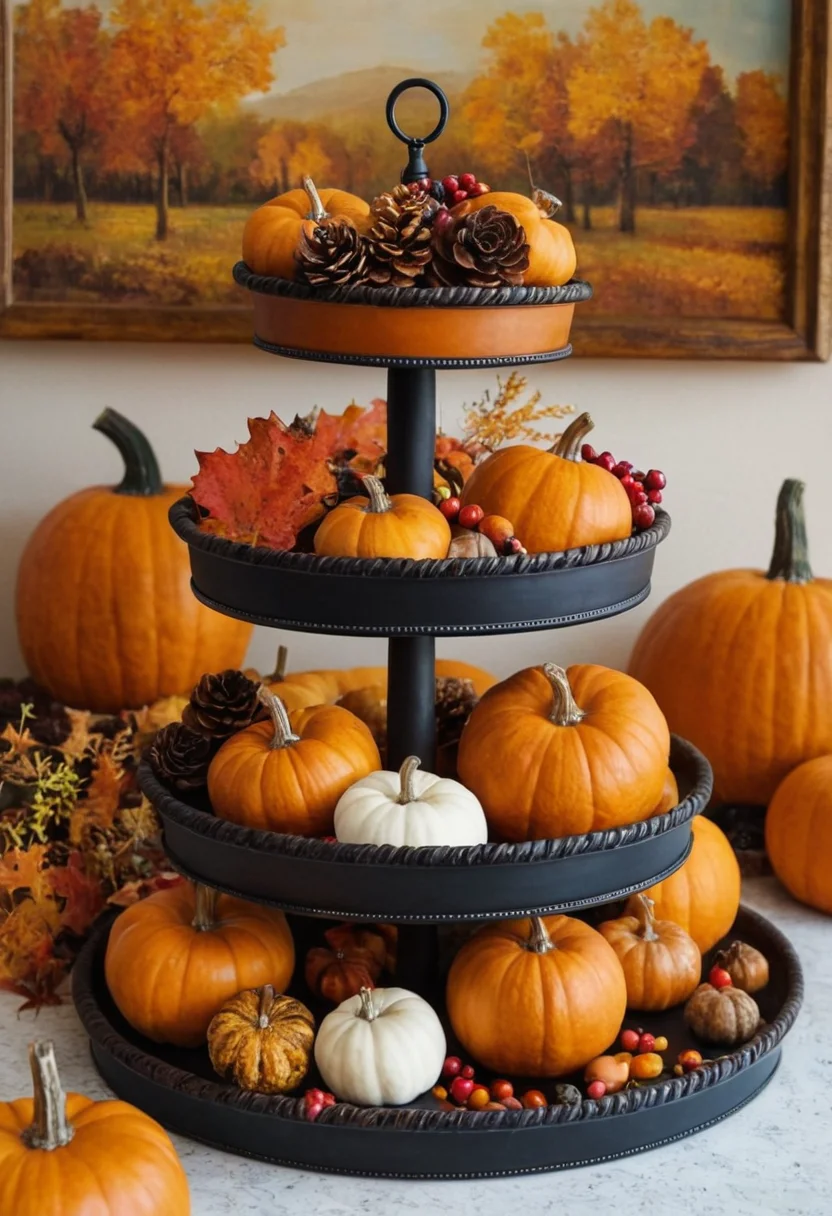 Fall-Themed Tiered Tray
