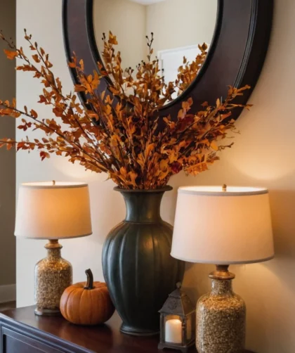 Entryway Table Fall Decor