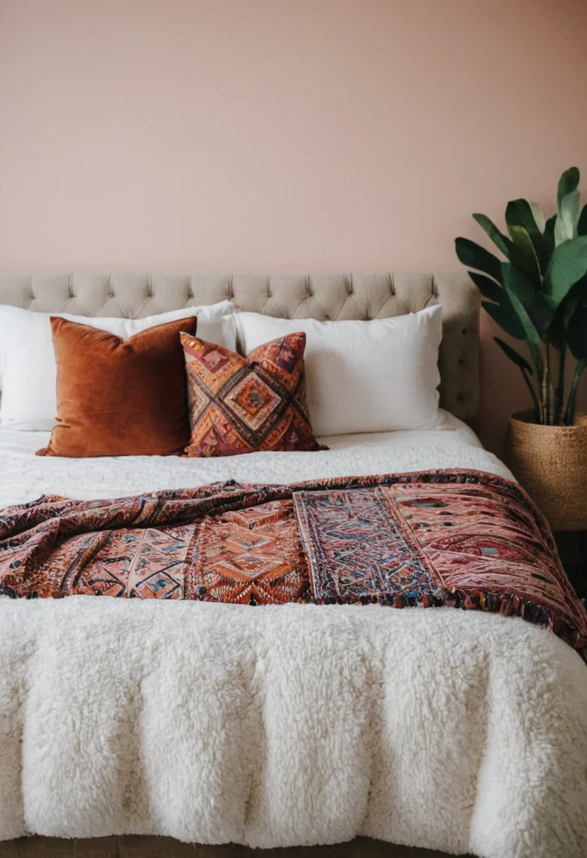 Room With Fringe Pillow Covers
