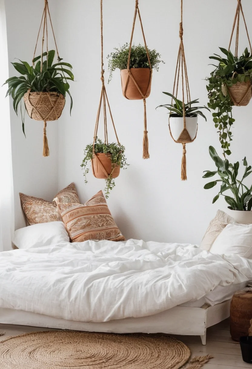 Room With Hanging Planters
