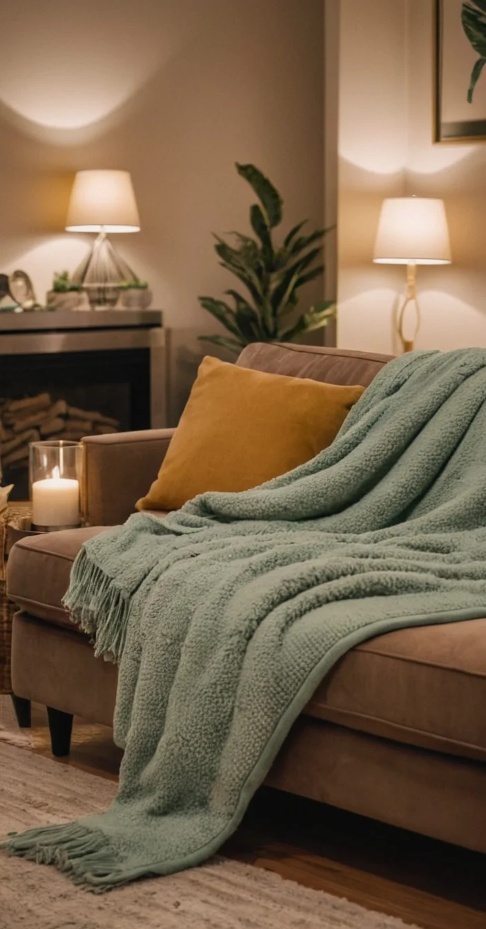 Room with Soft and Snug Throw Blankets for Chilly Nights
