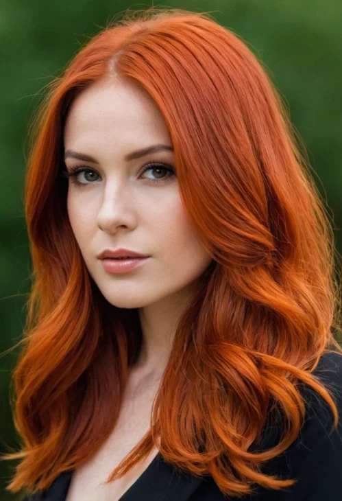 Girl With Copper Red Hair Color