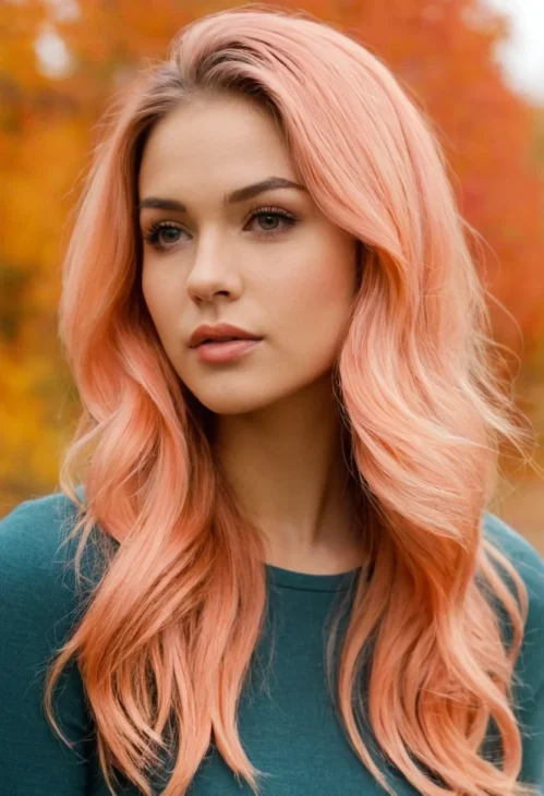 Girl With Cowboy Copper with Peach Hair Color