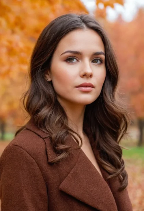 Girl With Natural Brunette Hair Color