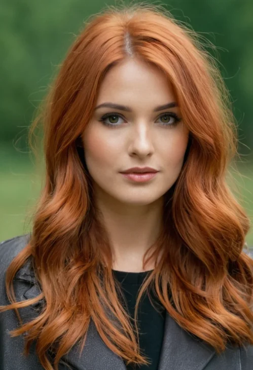 Girl With Warm Autumn Copper Hair Color